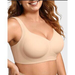 Shecurve Bra New Size Medium ( 34 B-D) Jelly Strip Support Wireless Beige